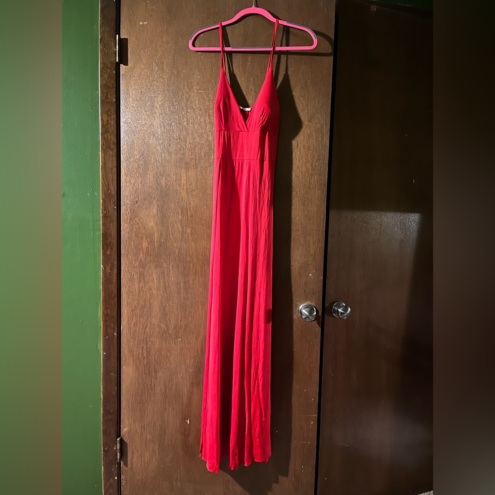 FN Fashion medium floor length red sundress.